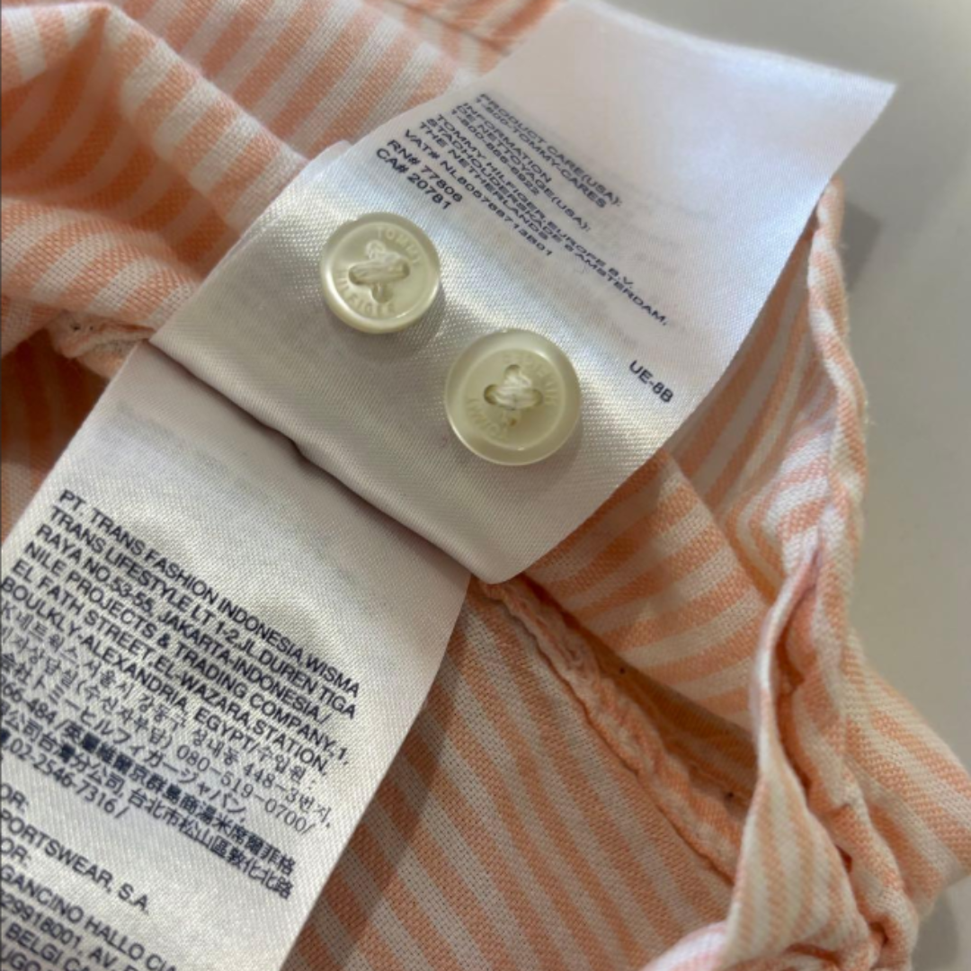 Tommy Hilfiger Striped Long-Sleeve Shirt Light Pink Stripe M
