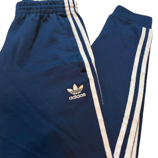 adidas track pants jersey Trefoil logo embroidered navy XS