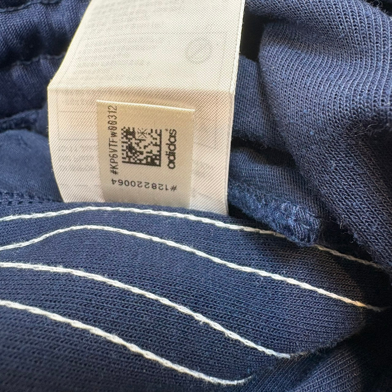 adidas トラックパンツ ジャージ トレフォイルロゴ刺繍 ネイビー S