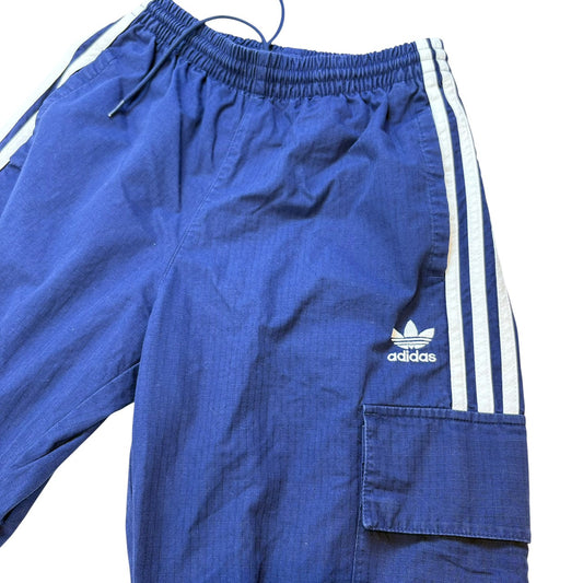 adidas アディダス カーゴパンツ トレフォイルロゴ ブルー 青 S