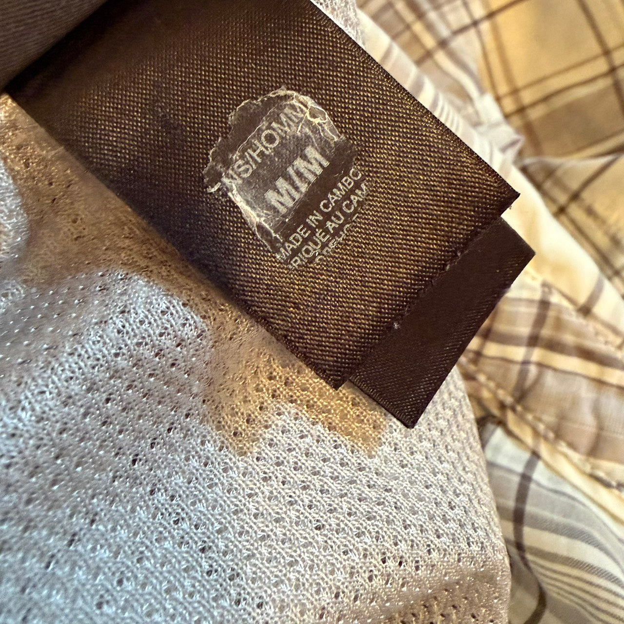 THE NORTH FACE 短袖衬衫 格子 米色 M
