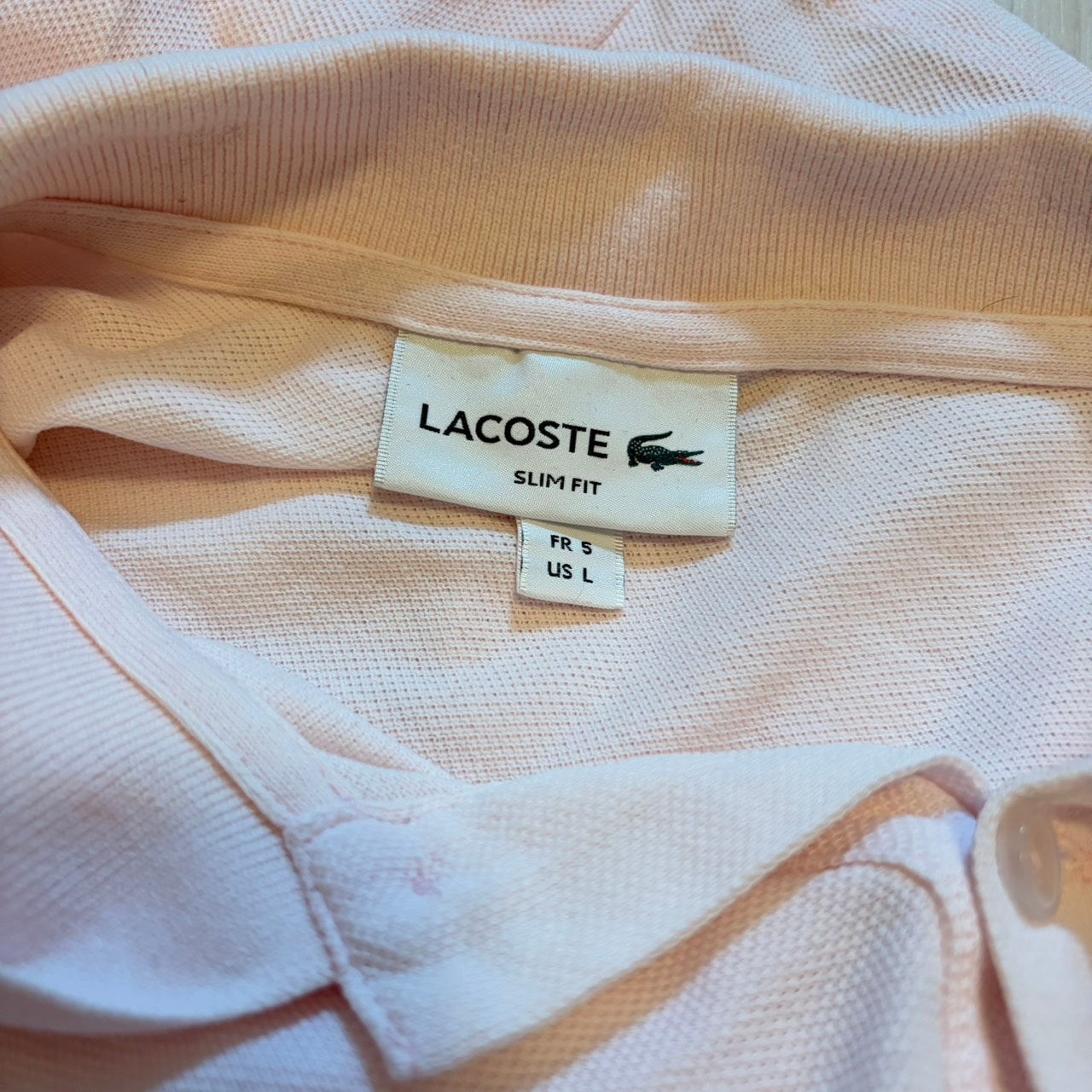 LACOSTE Polo Shirt US Pink L