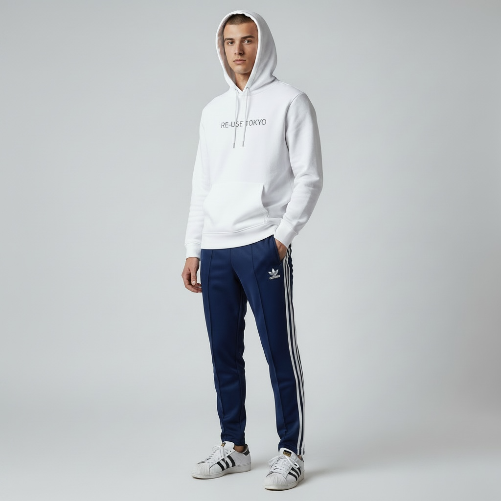 adidas トラックパンツ ネイビー