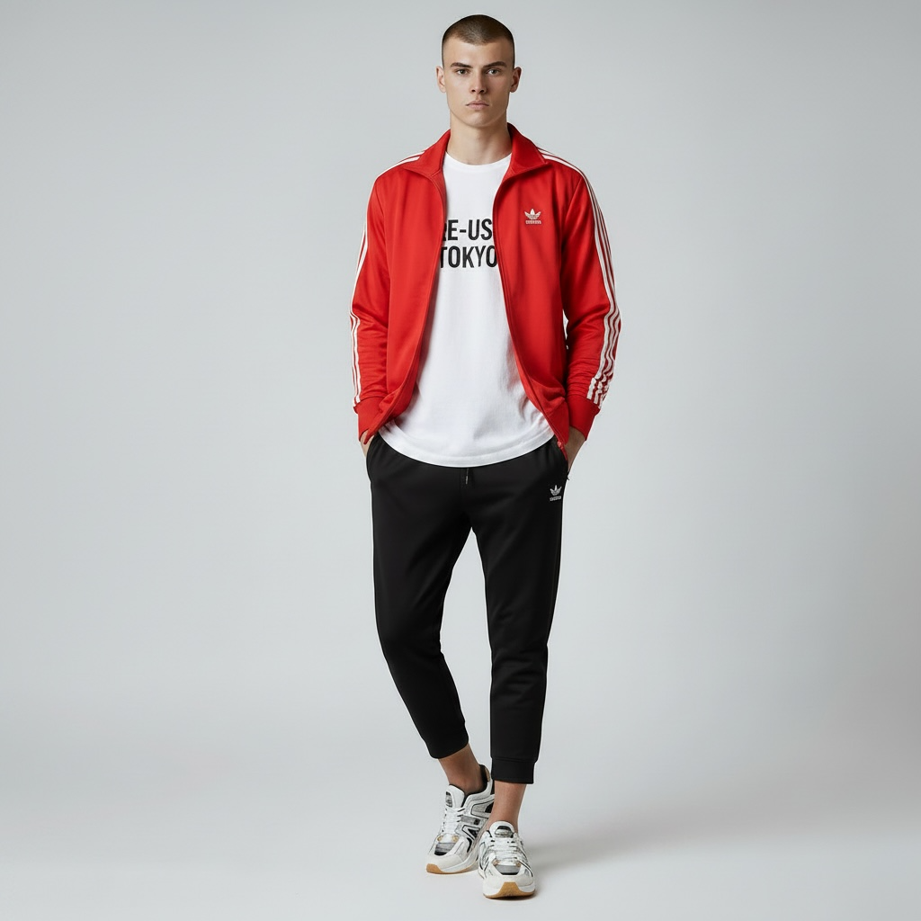 adidas トラックジャケット レッド