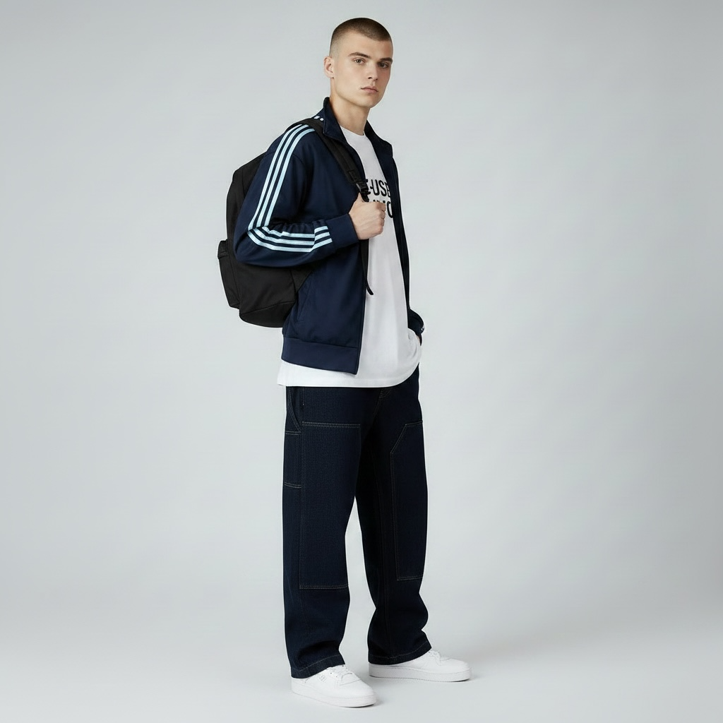 adidas トラックジャケット ネイビー