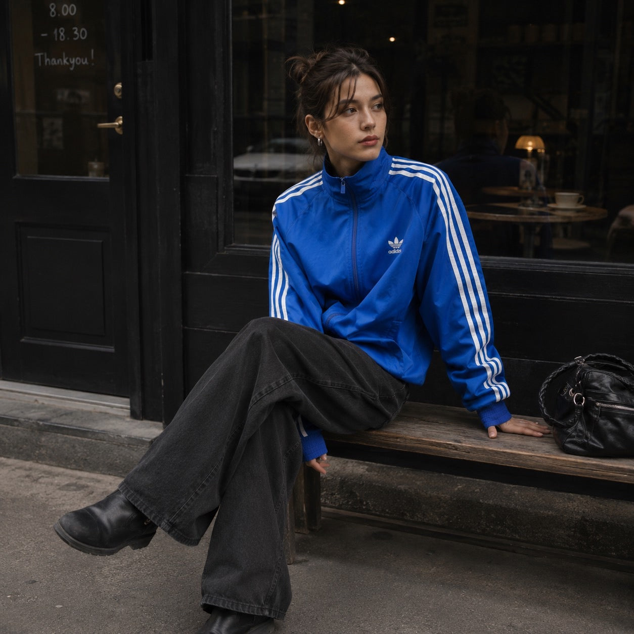 adidas トラックジャケット ブルー