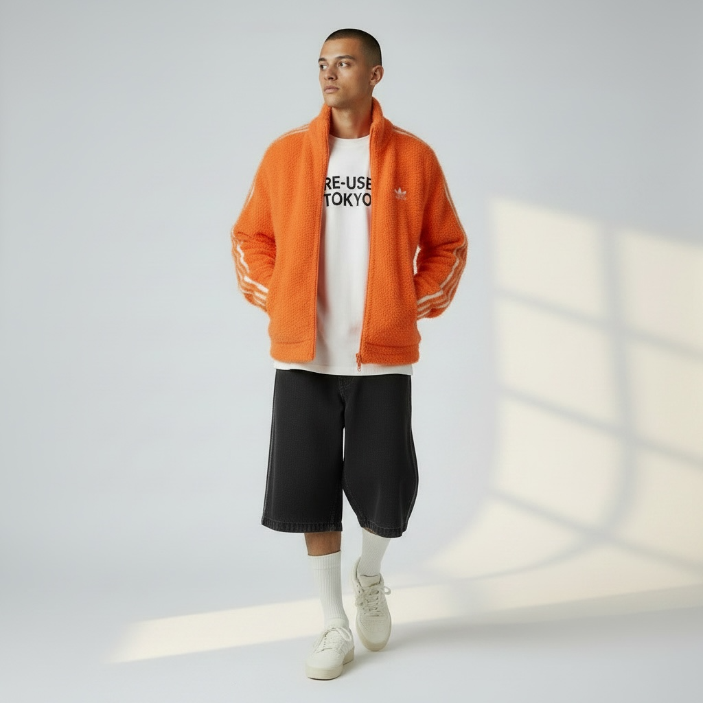 adidas トラックジャケット オレンジ