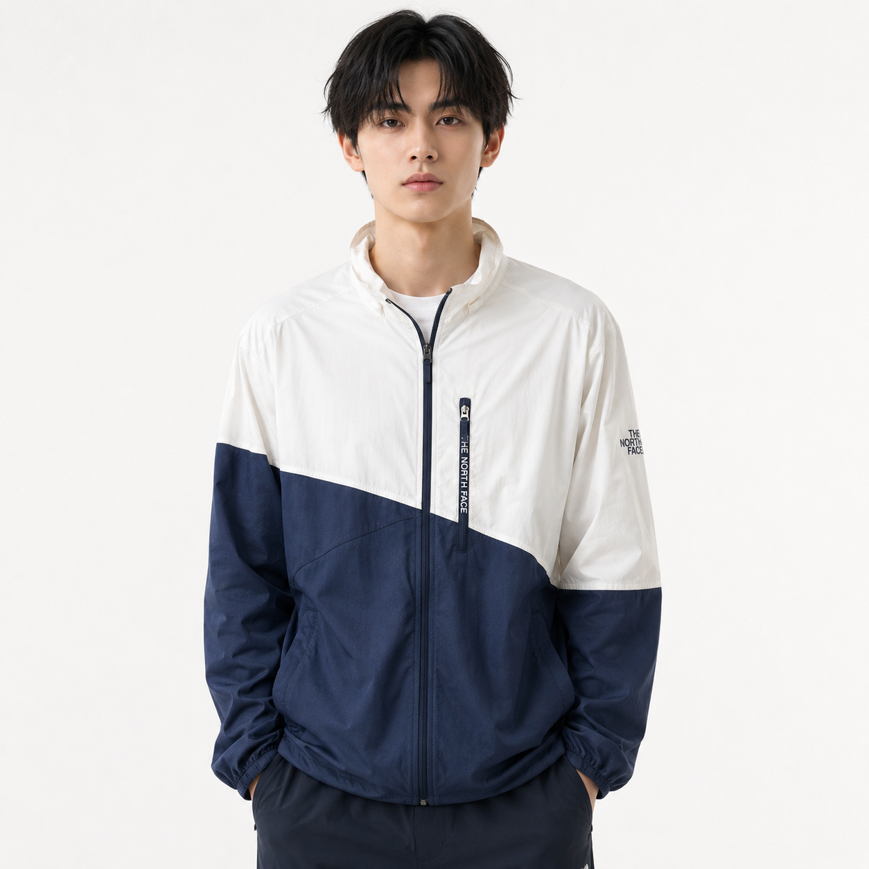 THE NORTH FACE Lightweight Nylon Jacket White x Navy L