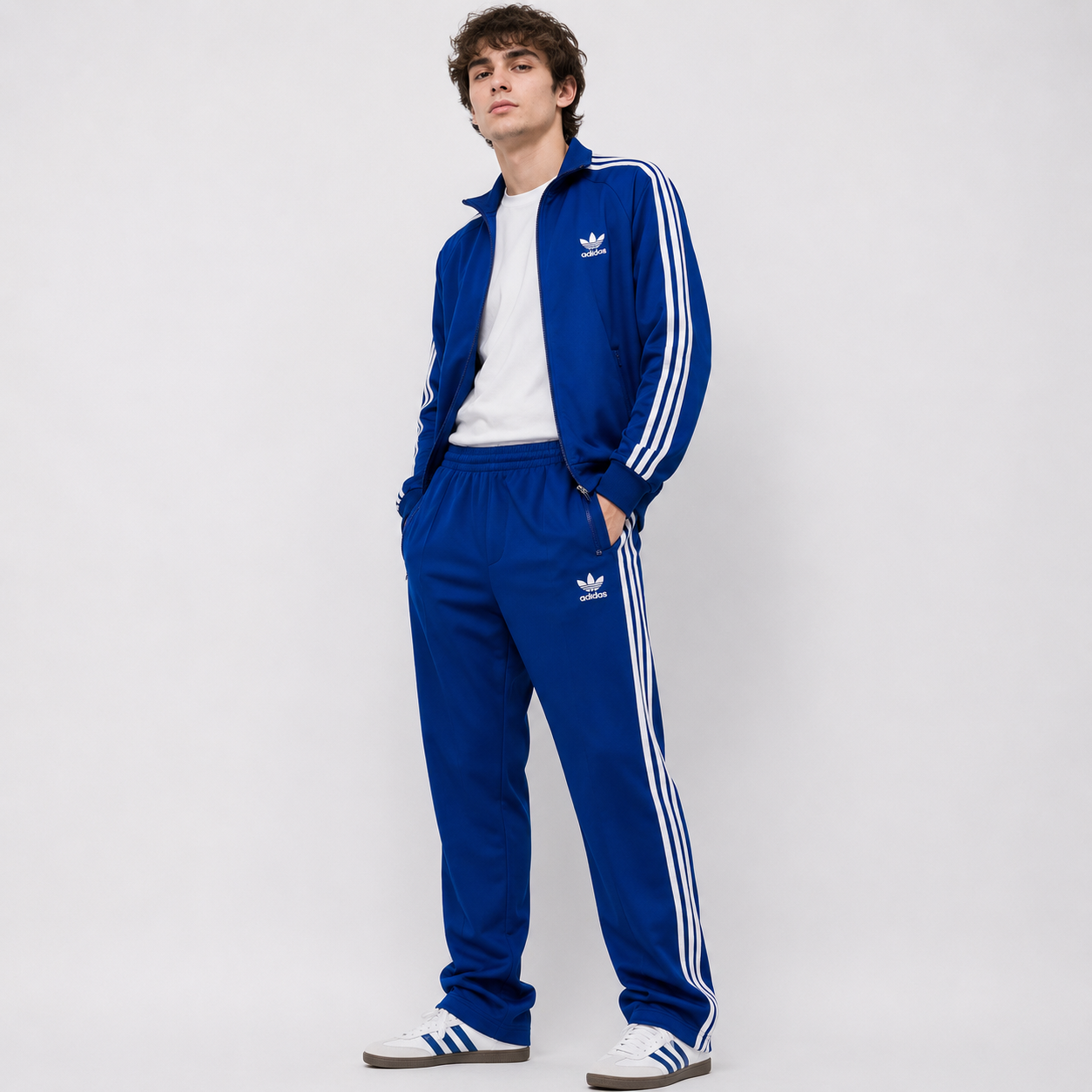 adidas アディダス ジャージ ヨーロッパシリーズ トラックパンツ ブルー M