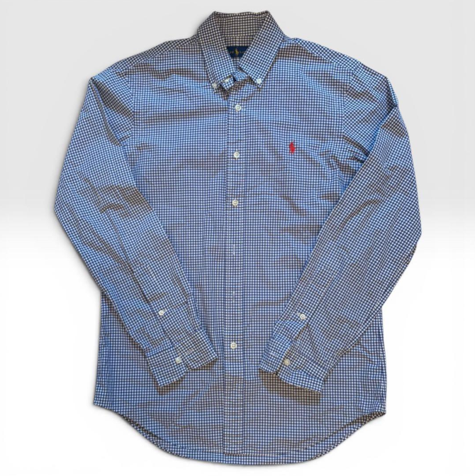 Polo Ralph Lauren 长袖衬衫 棋盘格 小马刺绣 红色 S码