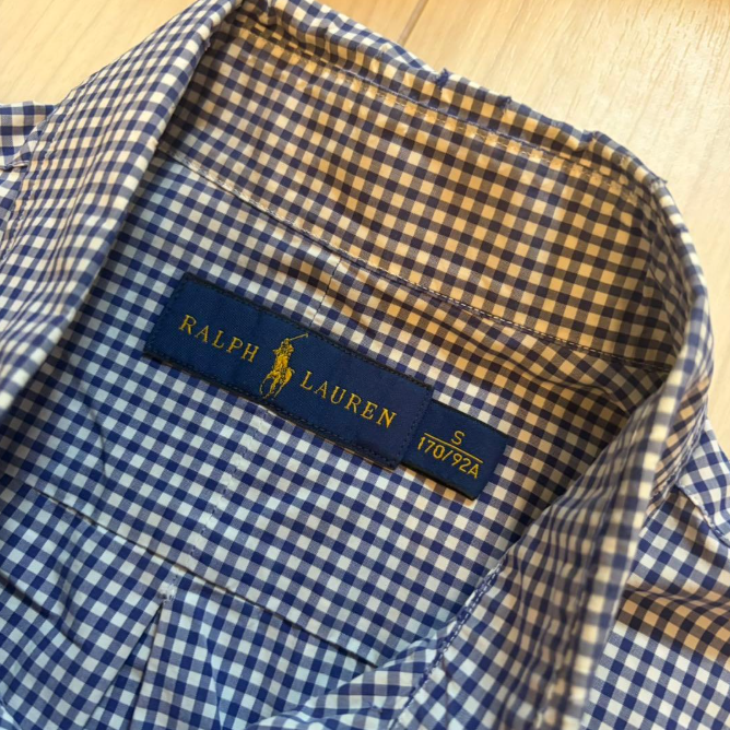 Polo Ralph Lauren 长袖衬衫 棋盘格 小马刺绣 红色 S码