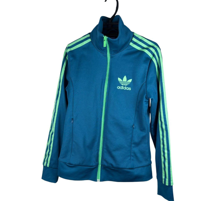 adidas アディダストラックジャケット ファイヤーバード 青緑 M