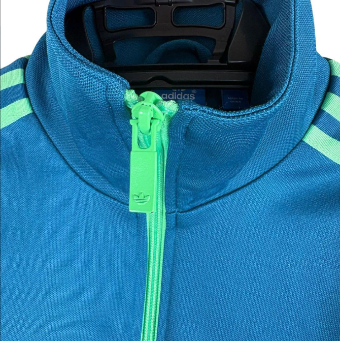 adidas アディダストラックジャケット ファイヤーバード 青緑 M