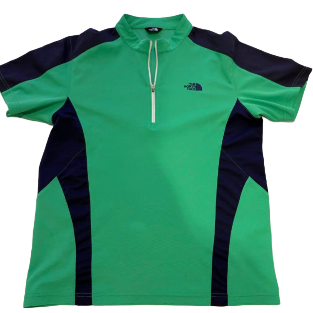 THE NORTH FACE ノースフェイス ハーフジップTシャツ グリーン XL