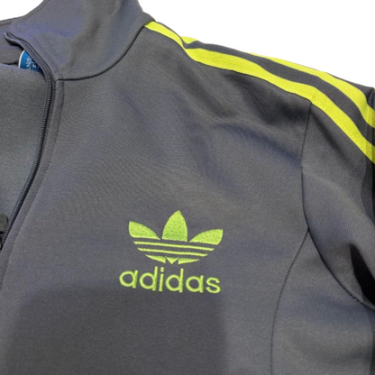 adidas アディダス トラックジャケット ファイヤーバード グレー×ネオンイエロー L