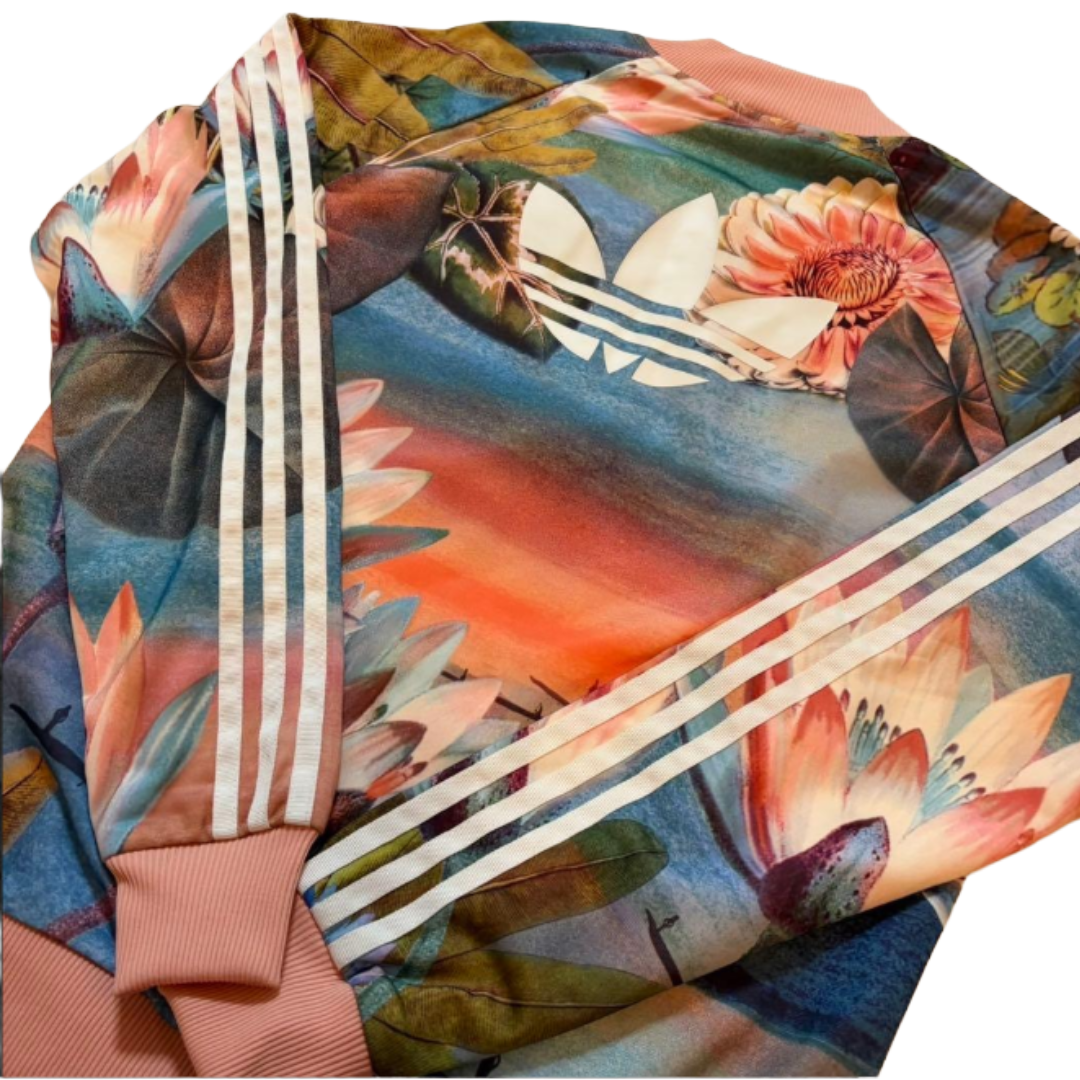 아디다스 트랙재킷 Lotus Print 트랙 팬츠 파이어버드 M