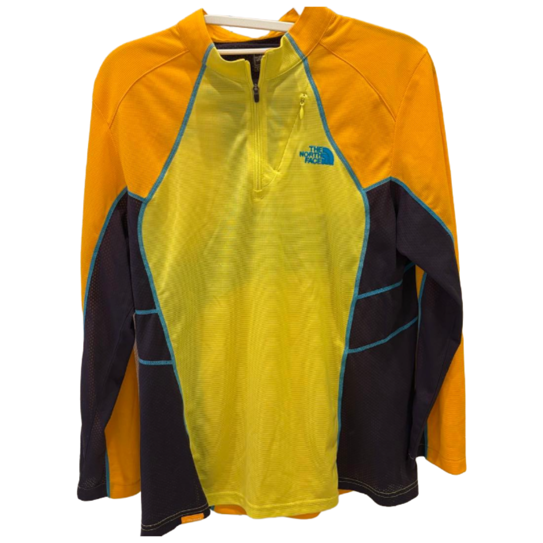 THE NORTH FACE ノースフェイス ハーフジップ イエロー×オレンジ M-Lサイズ相当