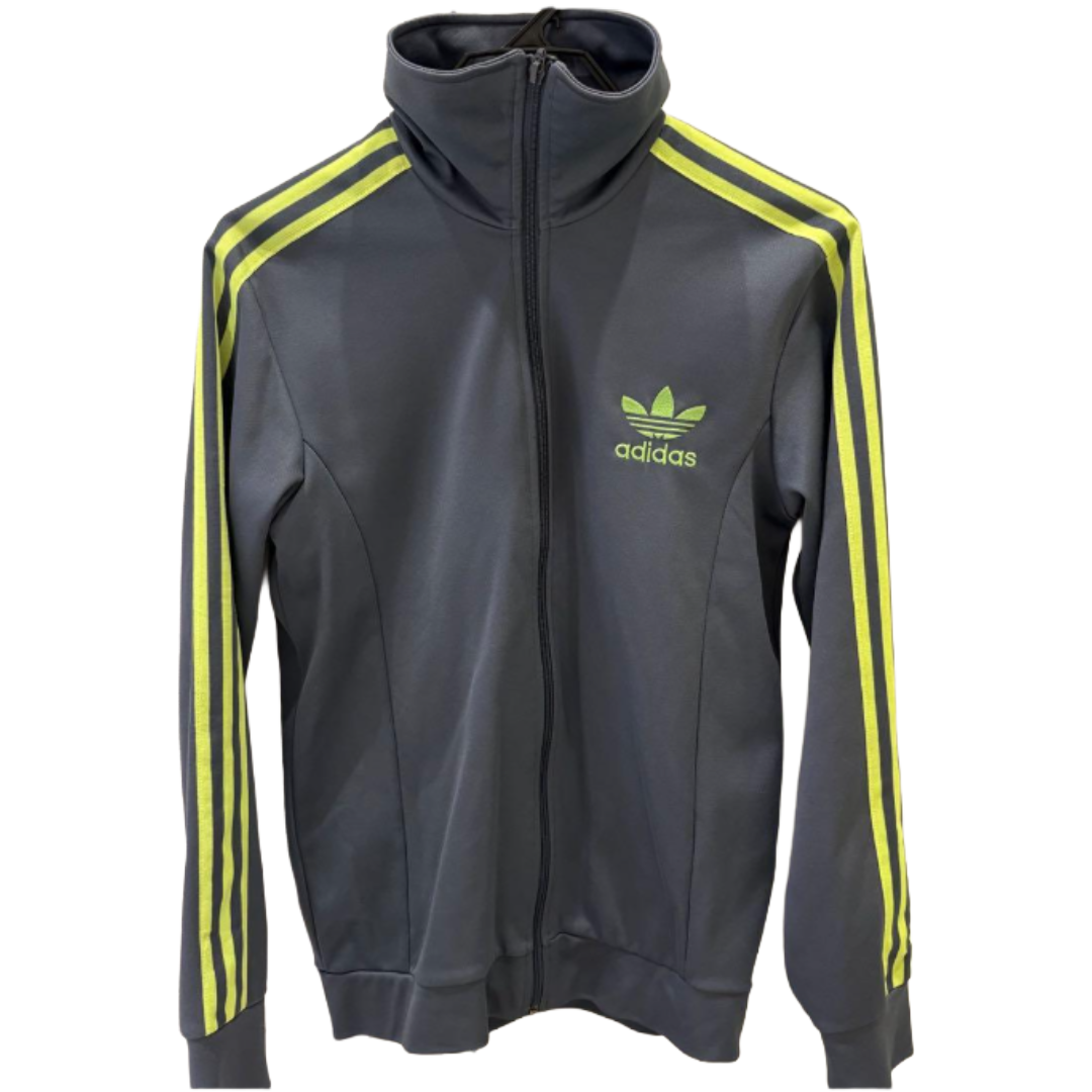 adidas アディダス トラックジャケット ファイヤーバード グレー×ネオンイエロー L