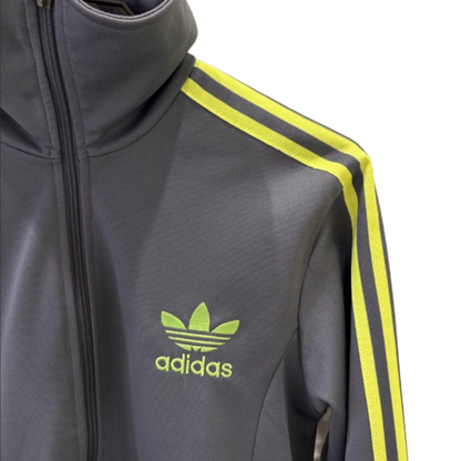 adidas アディダス トラックジャケット ファイヤーバード グレー×ネオンイエロー L