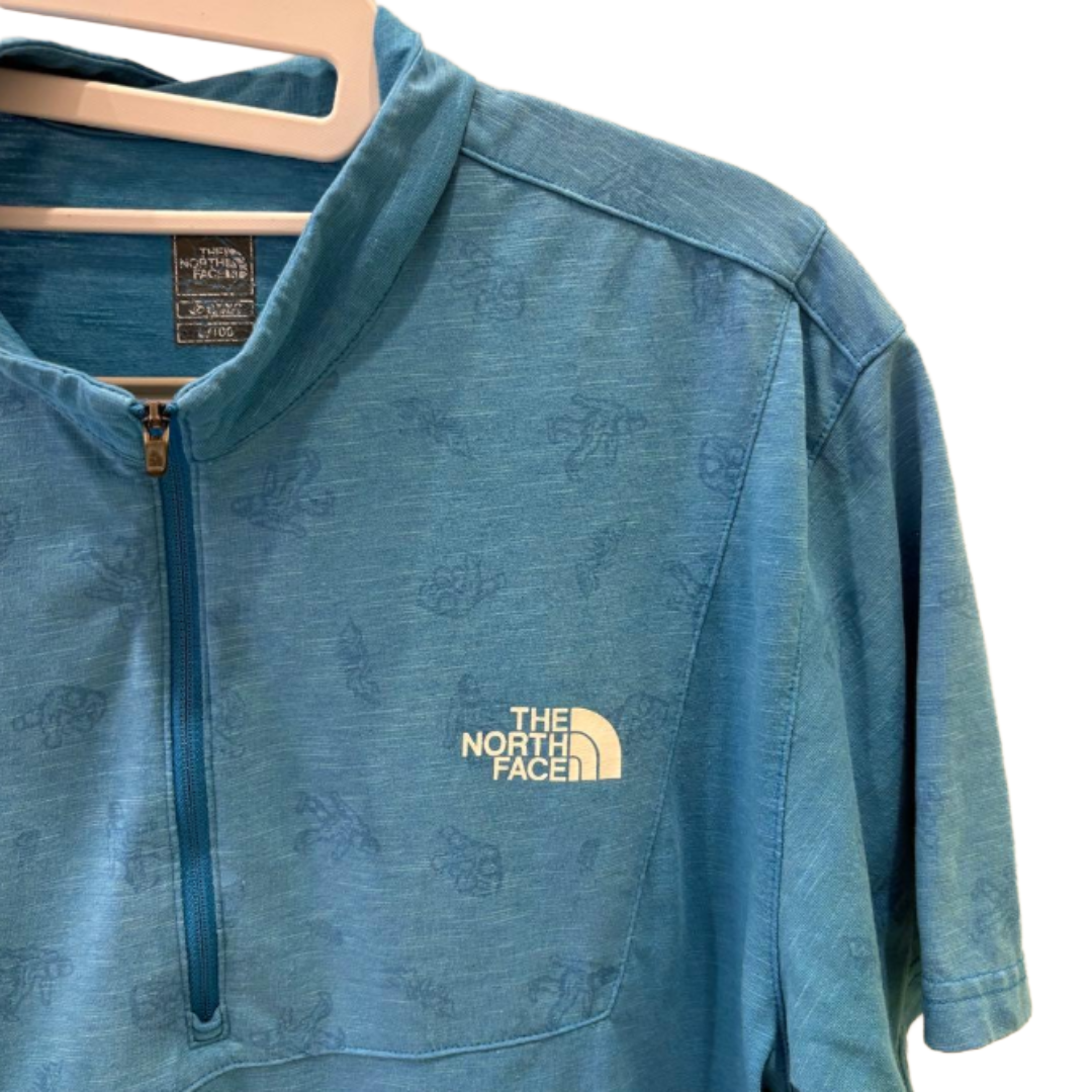 THE NORTH FACE 노스페이스 하프집 티셔츠 블루 L