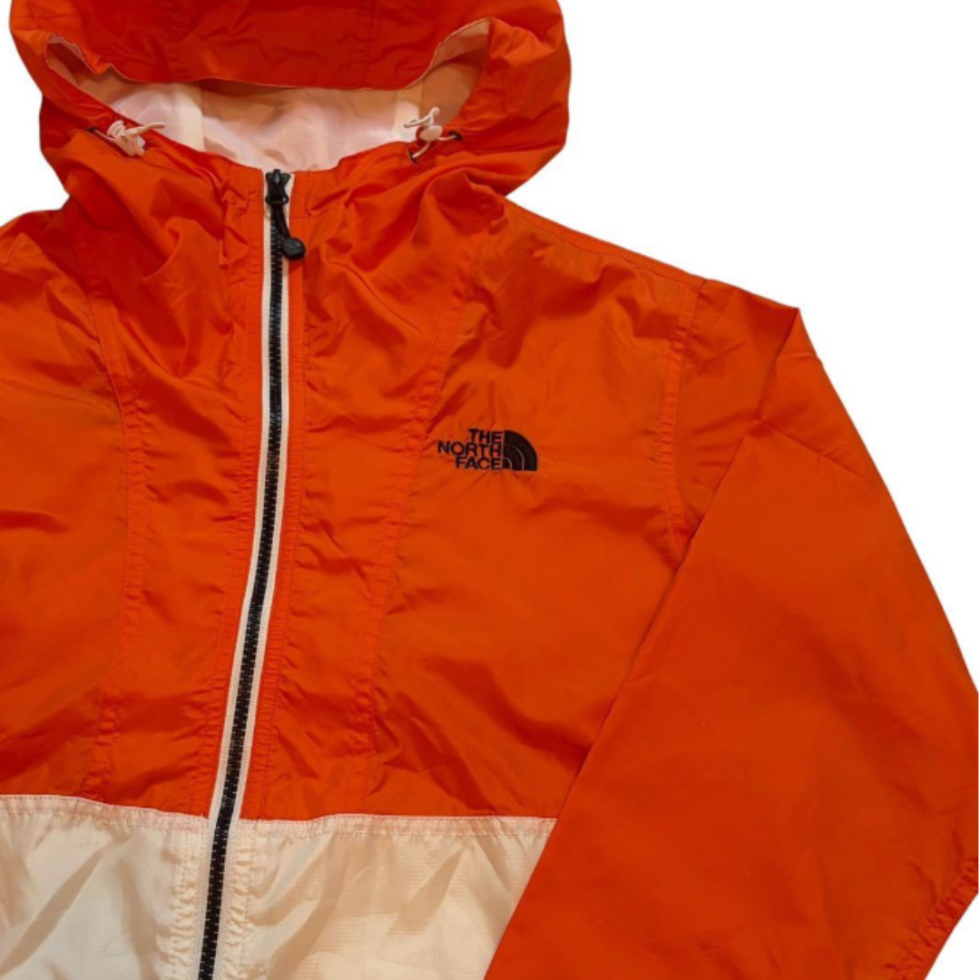 THE NORTH FACE ナイロンジャケット オレンジ ホワイト XS