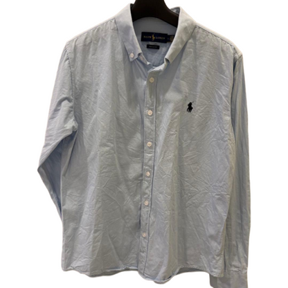 Ralph Lauren 经典款修身长袖衬衫 浅蓝色 L码