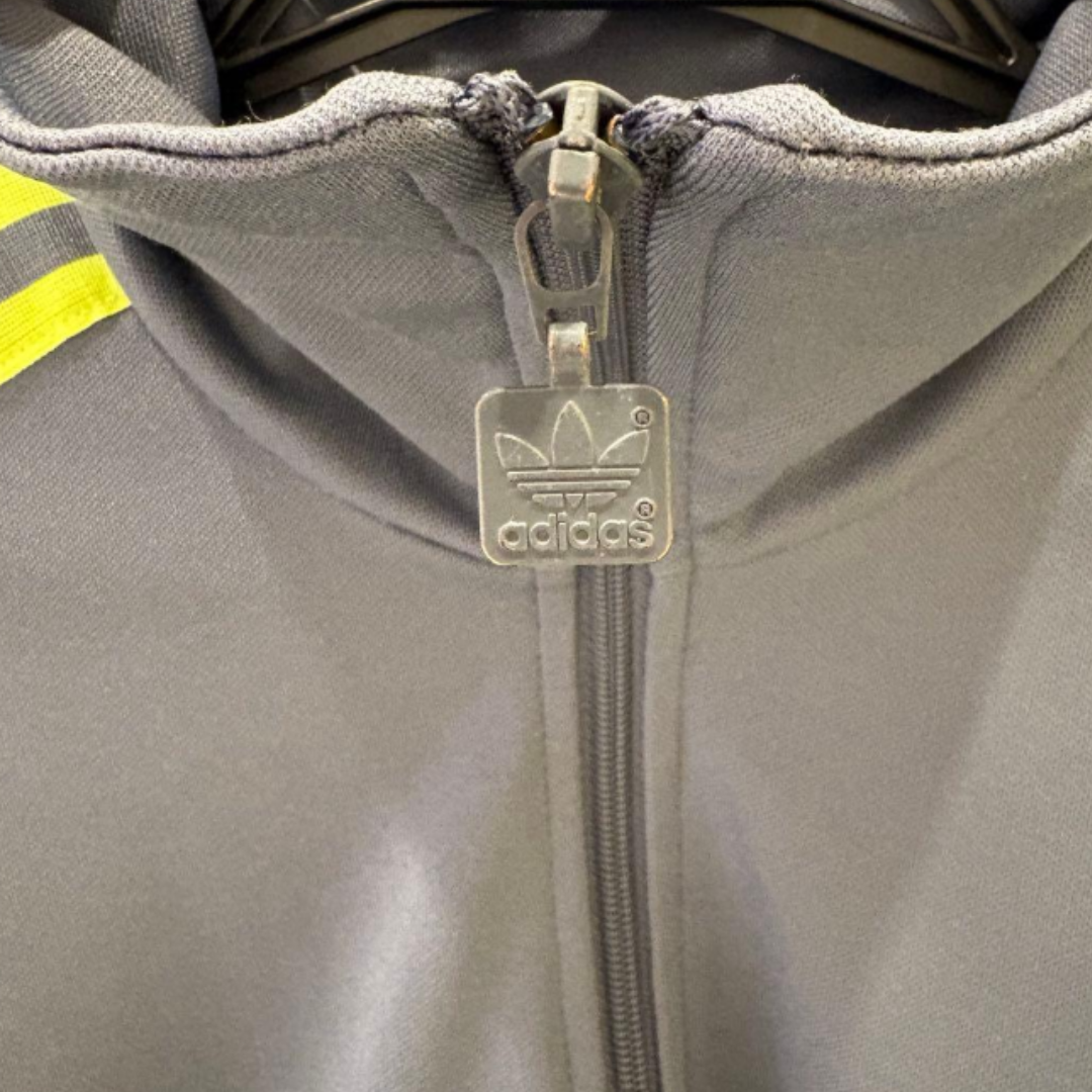 adidas アディダス トラックジャケット ファイヤーバード グレー×ネオンイエロー L