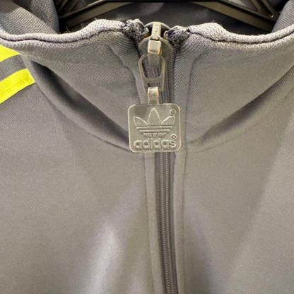 adidas アディダス トラックジャケット ファイヤーバード グレー×ネオンイエロー L