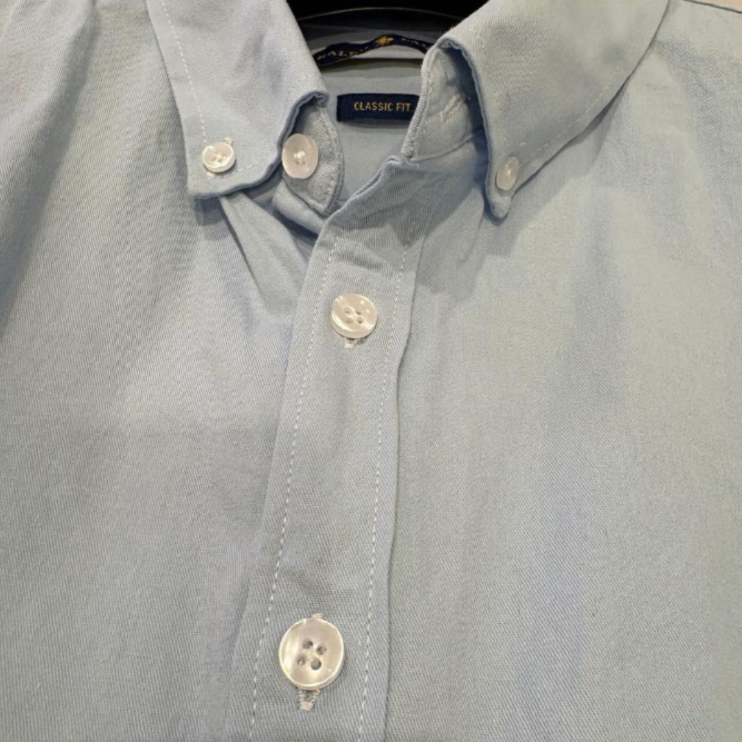 Ralph Lauren 经典款修身长袖衬衫 浅蓝色 L码