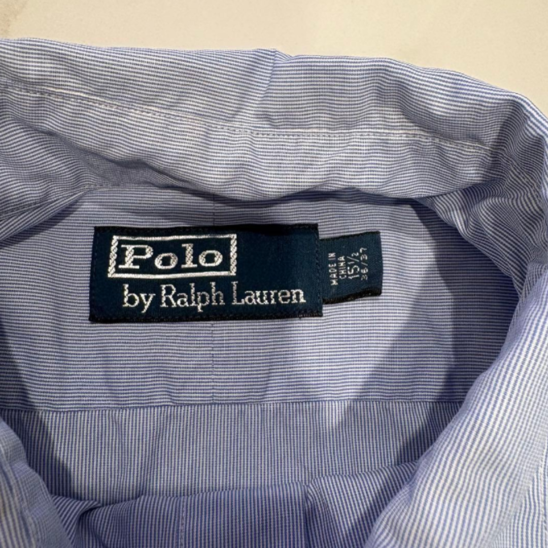 Polo Ralph Lauren 长袖衬衫 90年代复古条纹淡蓝色 XL(LL)