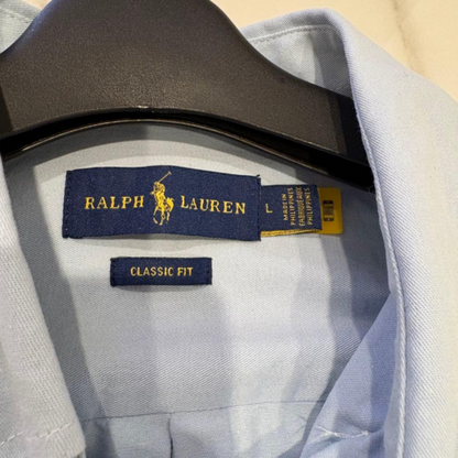 Ralph Lauren 经典款修身长袖衬衫 浅蓝色 L码