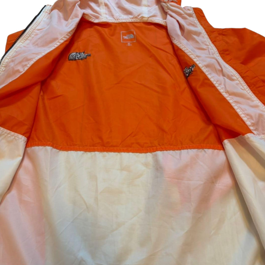 THE NORTH FACE ナイロンジャケット オレンジ ホワイト XS