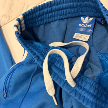 adidas アディダス トラックパンツ ジャージ 青 S