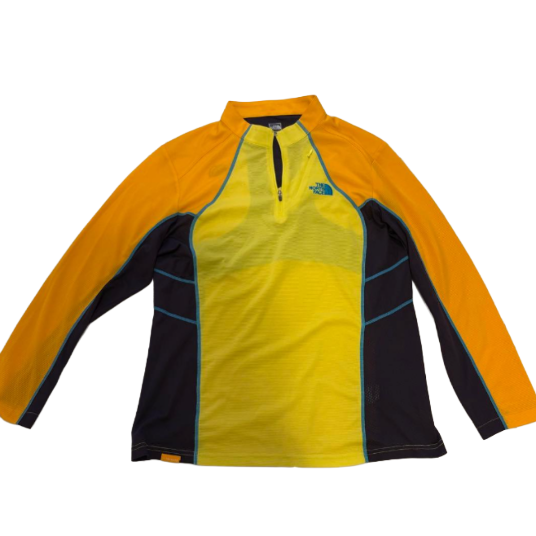 THE NORTH FACE ノースフェイス ハーフジップ イエロー×オレンジ M-Lサイズ相当