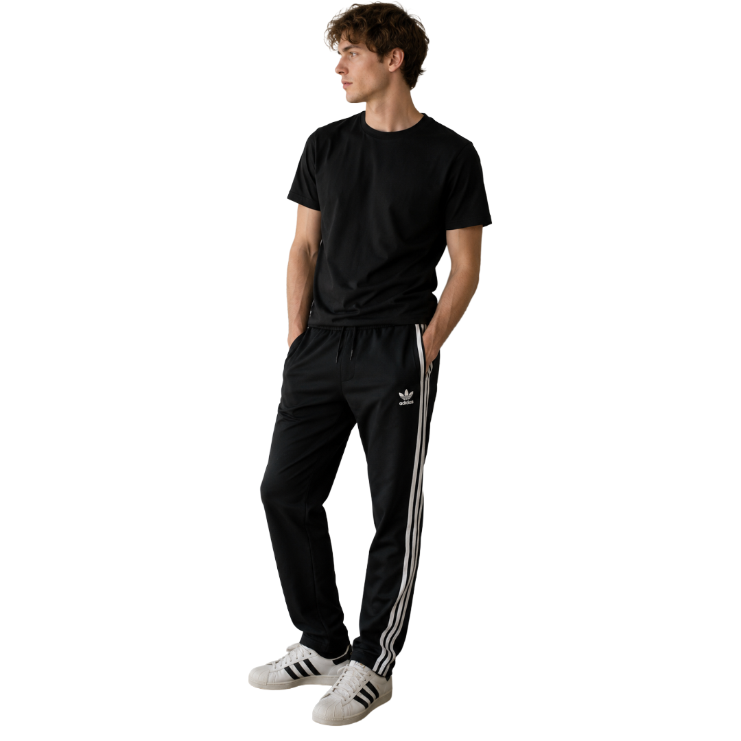 adidas 아디다스 트랙팬츠 저지 트레포일 자수 슬림 블랙 L