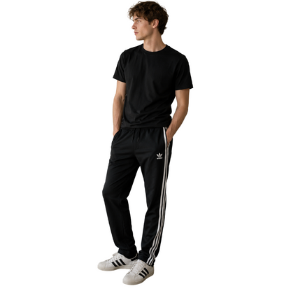 adidas 아디다스 트랙팬츠 저지 트레포일 자수 슬림 블랙 L