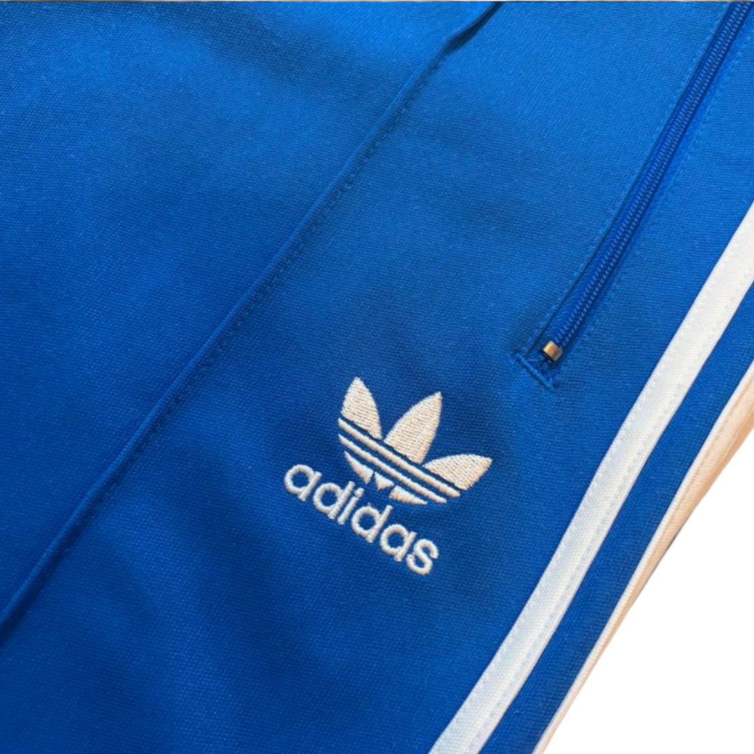 adidas アディダス トラックパンツ ジャージ ヨーロッパモデル 青 L