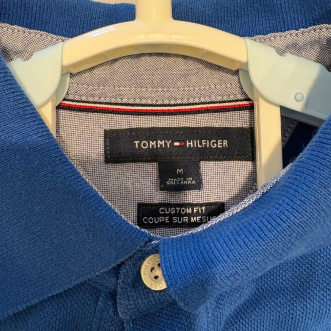 Tommy Hilfiger トミーヒルフィガー ポロシャツ 青  大きめ M