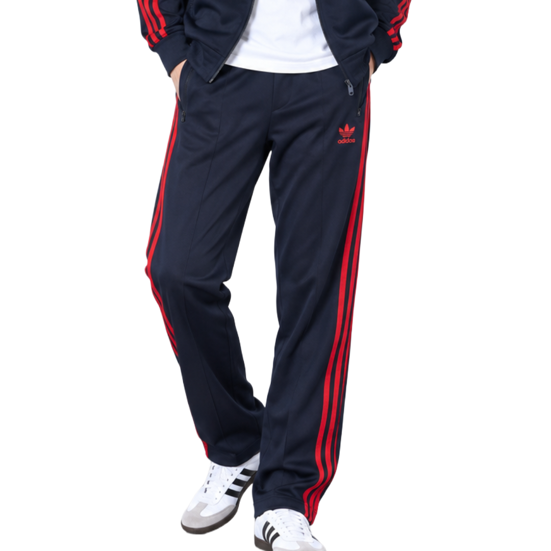 adidas アディダス ヨーロッパシリーズ トラックパンツ ジャージ ネイビー×レッド M