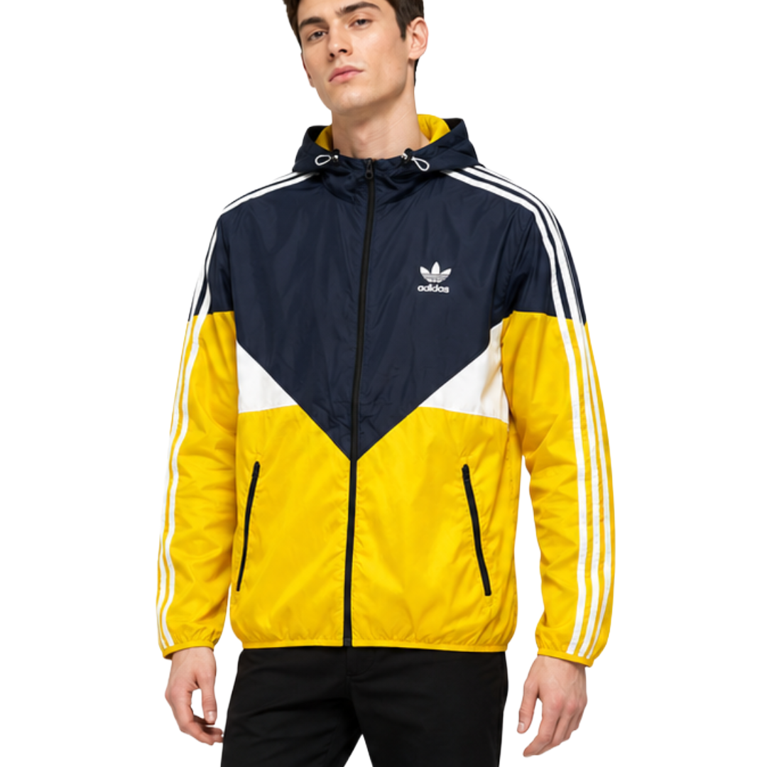 adidas アディダス コロラド ウインドブレーカー イエロー×ネイビー L