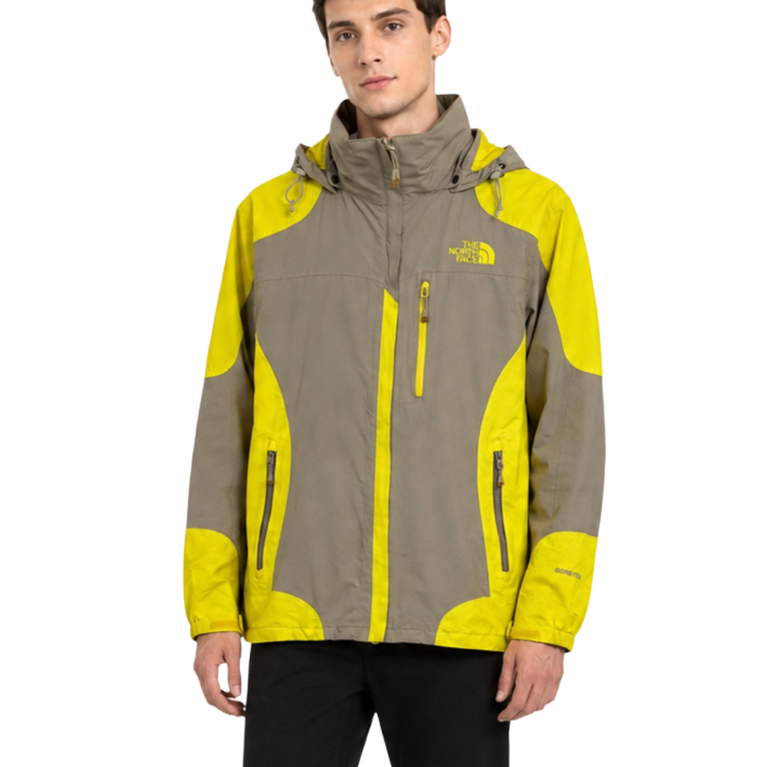 ノースフェイス GORE-TEX マウンテンジャケット イエロー × グレー L