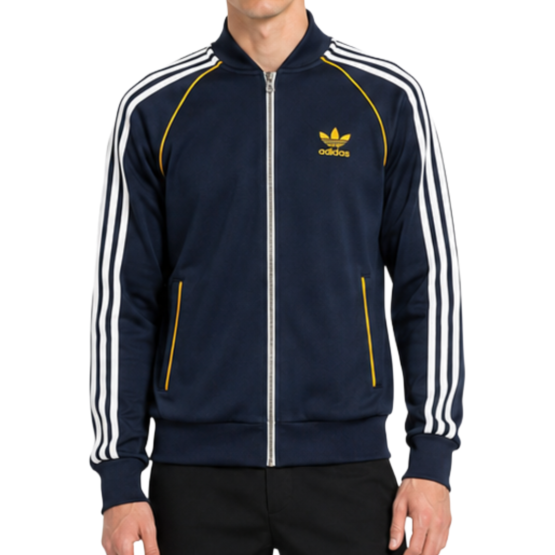 adidas アディダス トラックジャケット スーパースター ネイビー×ホワイト×イエロー S