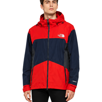 ノースフェイス GORE-TEX マウンテンパーカー レッド × ネイビー × グレー L