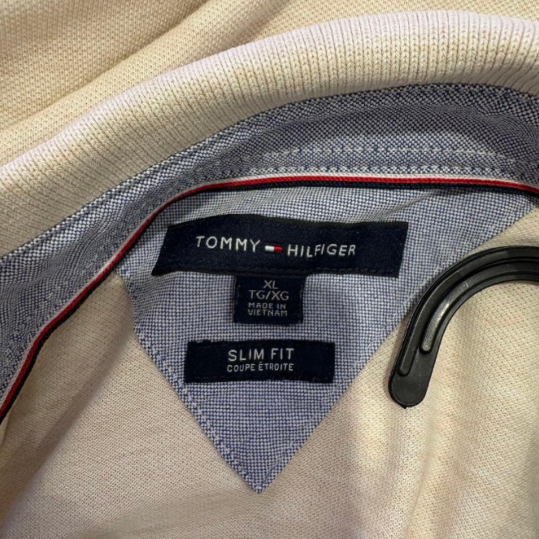 TOMMY HILFIGER ポロシャツ スリムフィット ベージュ XL