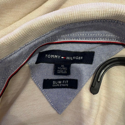 TOMMY HILFIGER ポロシャツ スリムフィット ベージュ XL