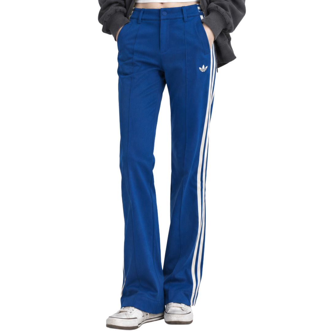 adidas アディダス フレアトラックパンツ ジャージ ブルー レディース S