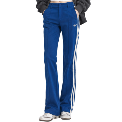 adidas アディダス フレアトラックパンツ ジャージ ブルー レディース S