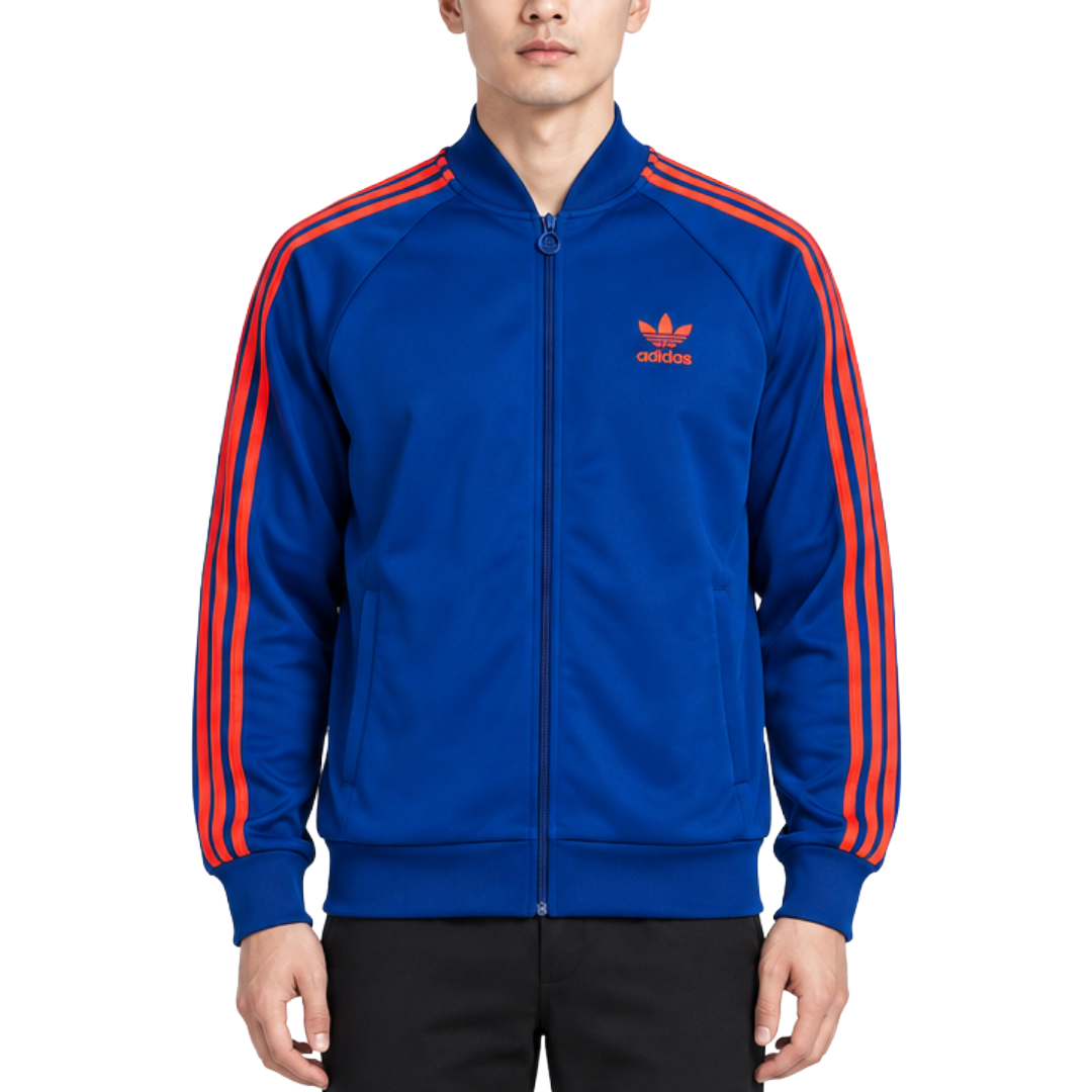 adidas アディダス スーパースター トラックジャケット ブルーxオレンジ  L