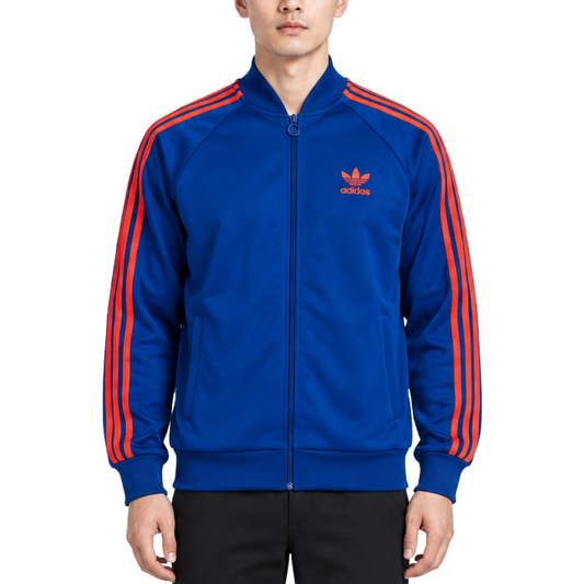 adidas アディダス スーパースター トラックジャケット ブルーxオレンジ  L
