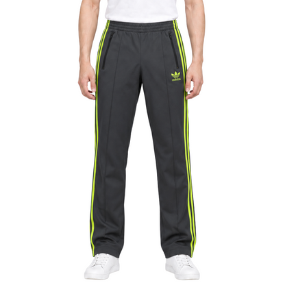 adidas アディダス トラックパンツ ジャージ グレー×ネオンイエロー M
